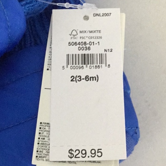 Baby Gap Blue Puffer Bootie Slipper Socks Winter Unisex. Infant Size 3-6 Months - Picture 5 of 7